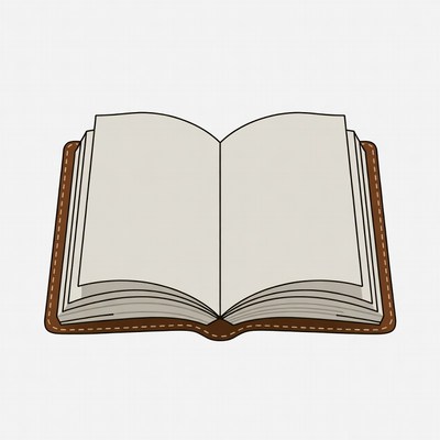 Open book on a blank page