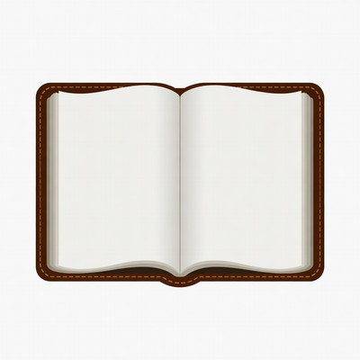 Blank pages in an open book