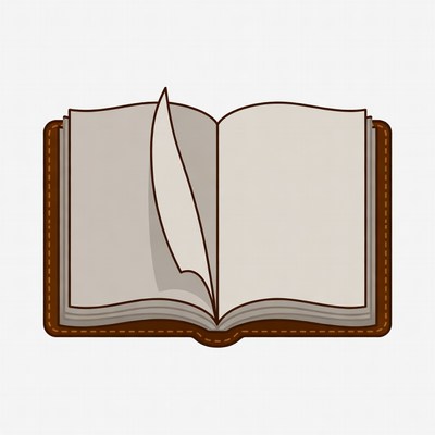 Open book with blank pages