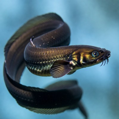 Swimming fish in clear water