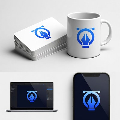 Design elements including a mug and cards