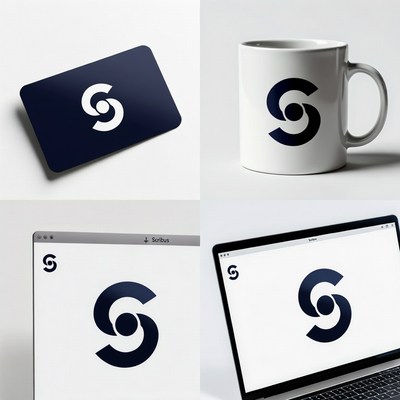 Branding items with simple logo design