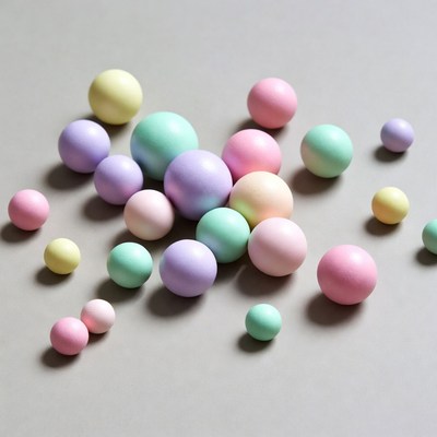 Colorful spheres on a flat surface