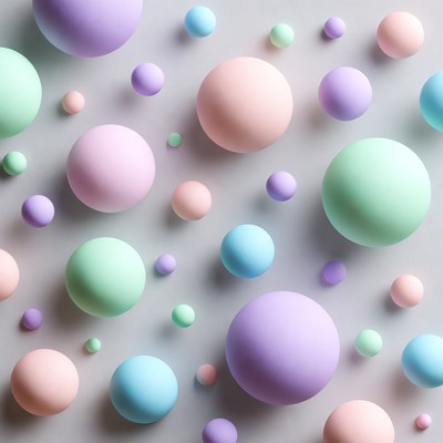 Colorful spheres on light background