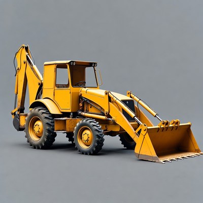 Yellow construction vehicle in action