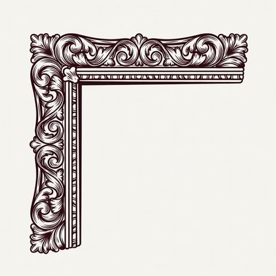 Ornate picture frame design for art