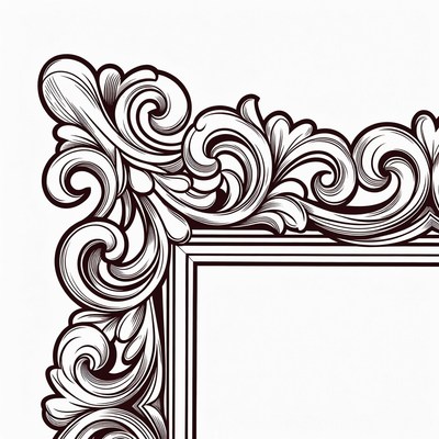 Decorative swirl design for framing