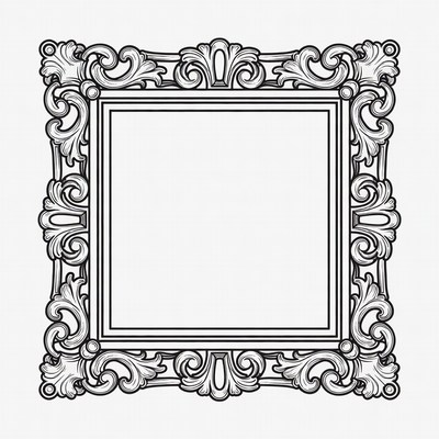 Decorative frame design for blank artwork