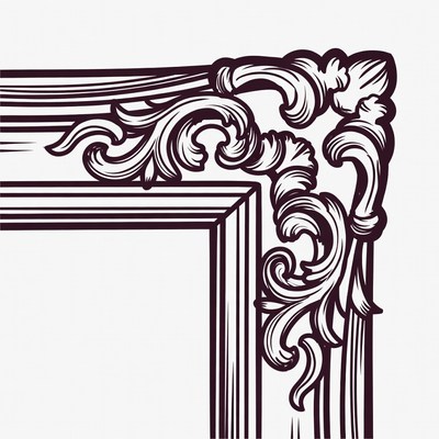 Ornate frame design close-up view