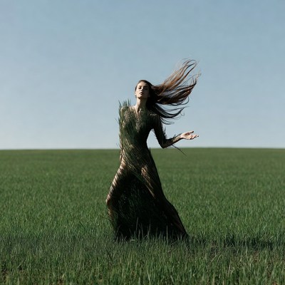 Woman in grass field during daylight
