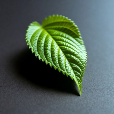 Close-up of single green leaf