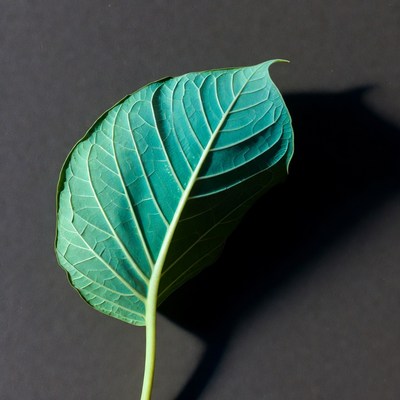 Close-up of a single green leaf