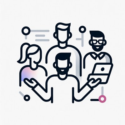 Group of people discussing ideas together