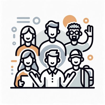 Group of people sharing ideas together