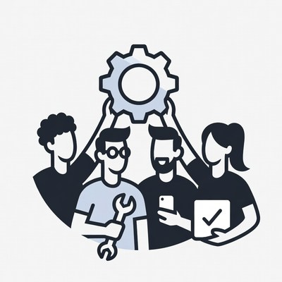 Team working together on project