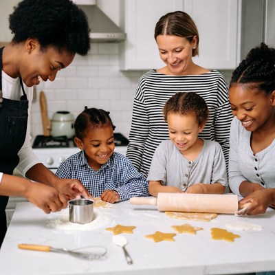 Baking cookies in the kitchen with family