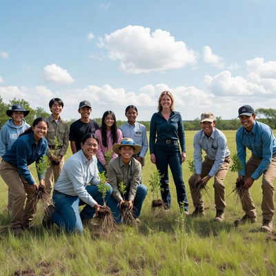 Planting trees in community effort