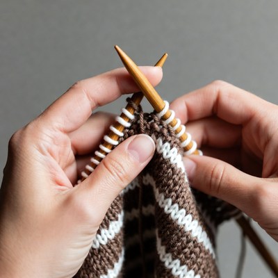 Knitting a striped pattern at home
