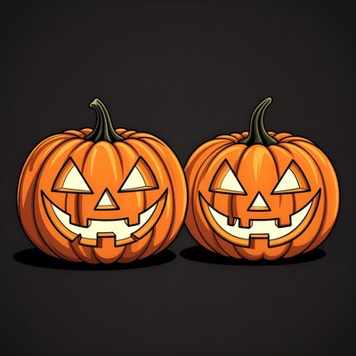 Pumpkins sit side by side for halloween