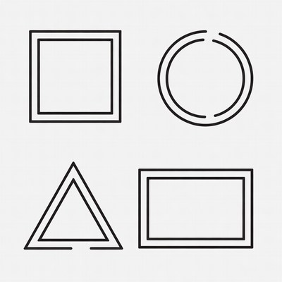Shapes arranged on a gray background