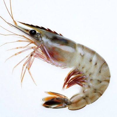Large shrimp with detailed features