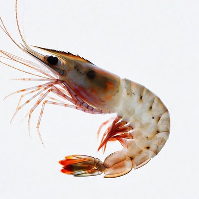 Shrimp in simple background