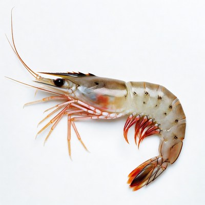 Fresh shrimp on white background