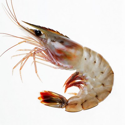 Shrimp on white background