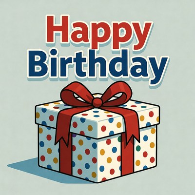 Bright birthday gift with message