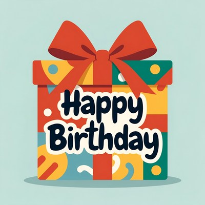 Birthday gift with colorful design