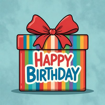 Colorful gift box for birthday celebration