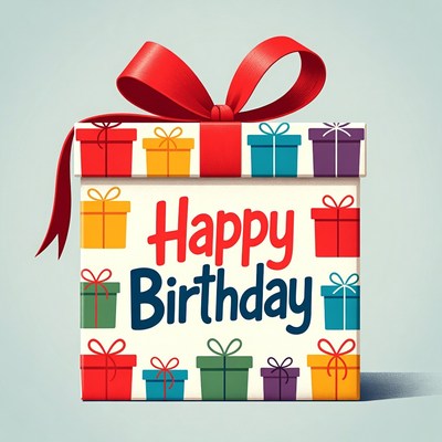 Colorful gift box for birthday celebration