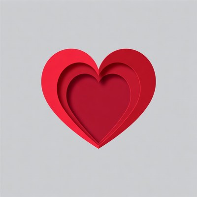 Heart shapes in layered design