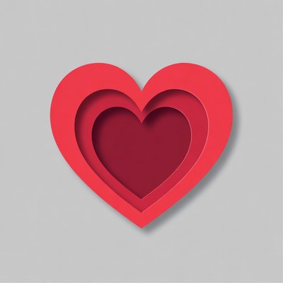 Red heart shape in layered design