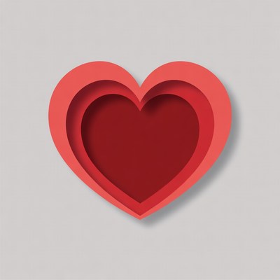 Red layered heart shape design