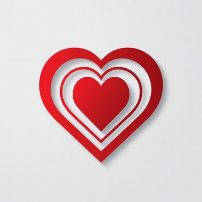 Red heart design with layers