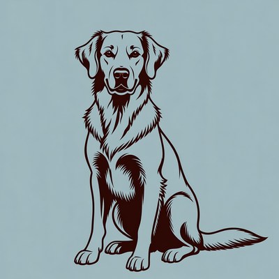 Golden retriever sitting quietly indoors