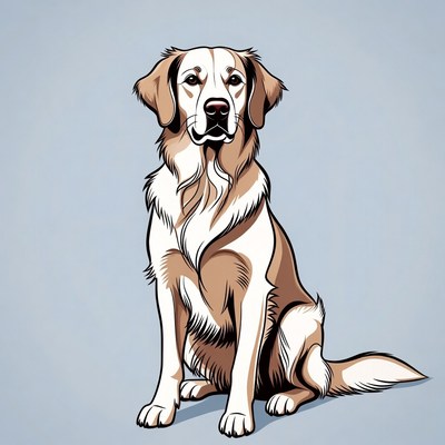 Dog sitting on a plain background