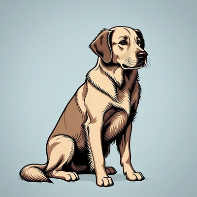 Dog sitting on light background