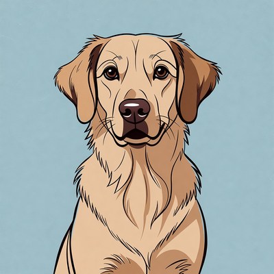 Golden retriever with light background