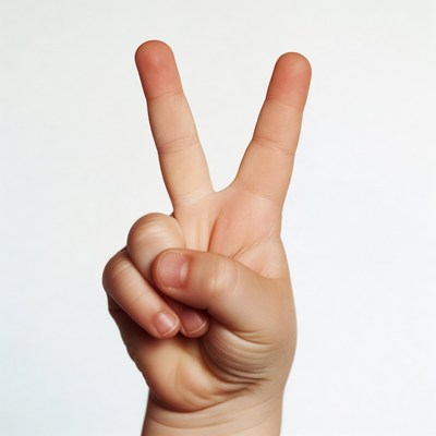Hand showing peace sign