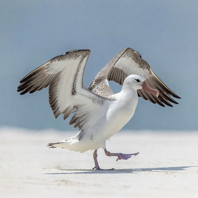 Bird running on the beach