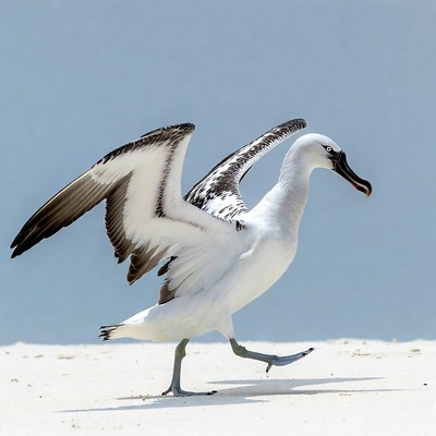 Bird walking on sandy shore