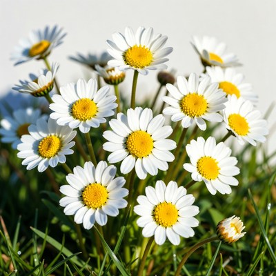 Flowers growing in green grass