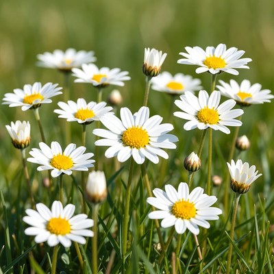 Daisies blooming in a meadow