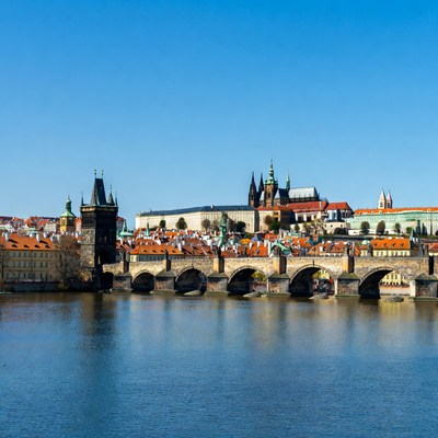 View from the vltava river in prague