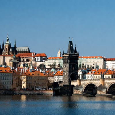 View of charles bridge in prague