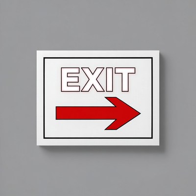 Exit sign with right arrow