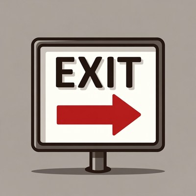 Sign indicating exit direction