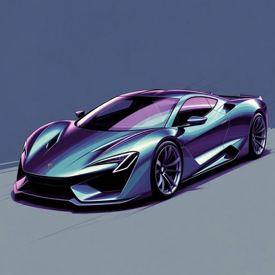 Sports car design in bright colors